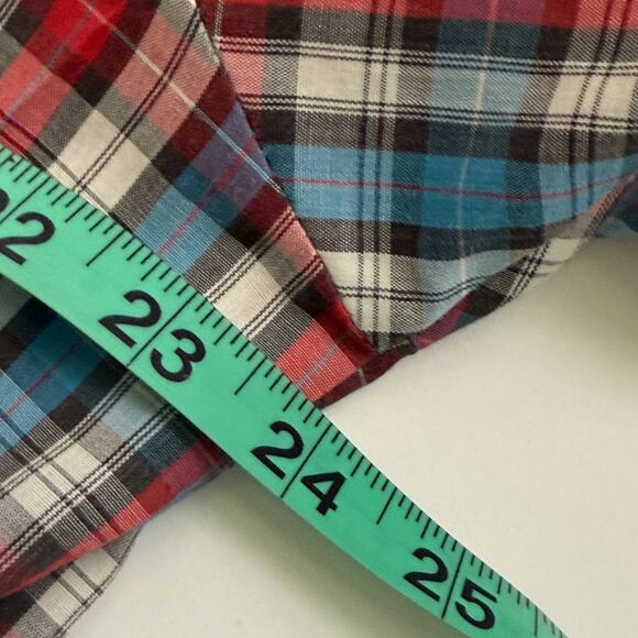 Vintage Wrangler Plaid Button Front Shirt Sz Lrg Tall Western Cowboy Ranch Style - Picture 9 of 10